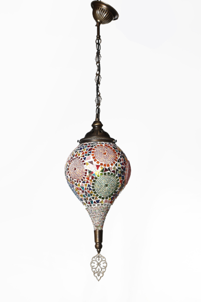 Big Bullet Glass Antique Mosaic Hanging Lamp